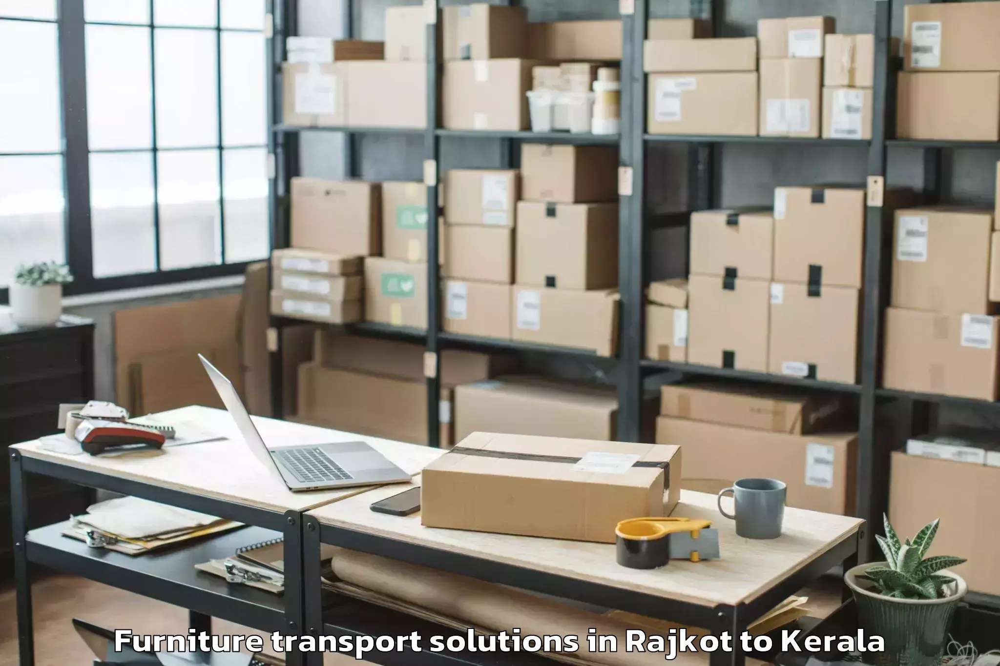 Expert Rajkot to Karthikappally Furniture Transport Solutions